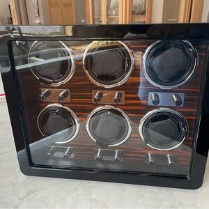 Oryx 6 Watch Winders for Automatic Watches, Wood Case, 15 Modes, LED Quiet Motor